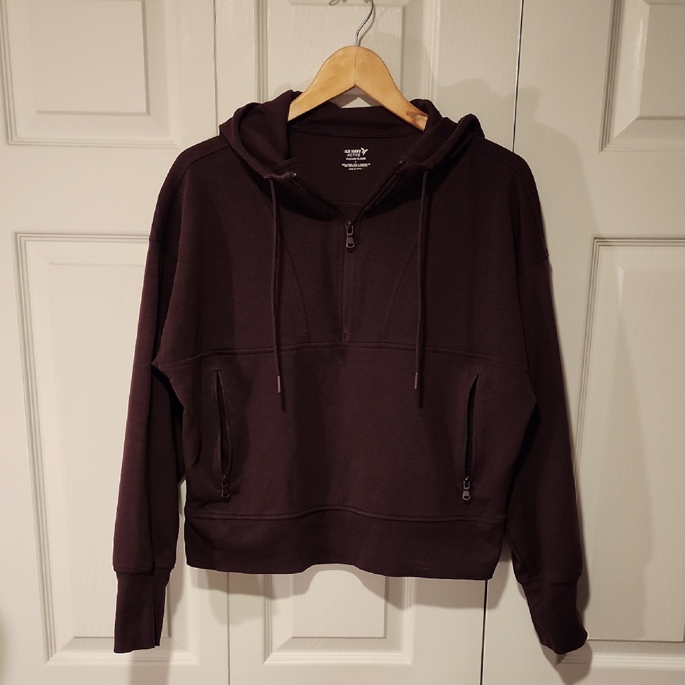 Old Navy Men's Dark Brown Zip-Up Sweater